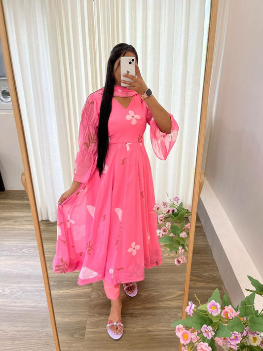 Gown Febrics Fox Gerorrget Soft Heavy Quality Fabric Gown