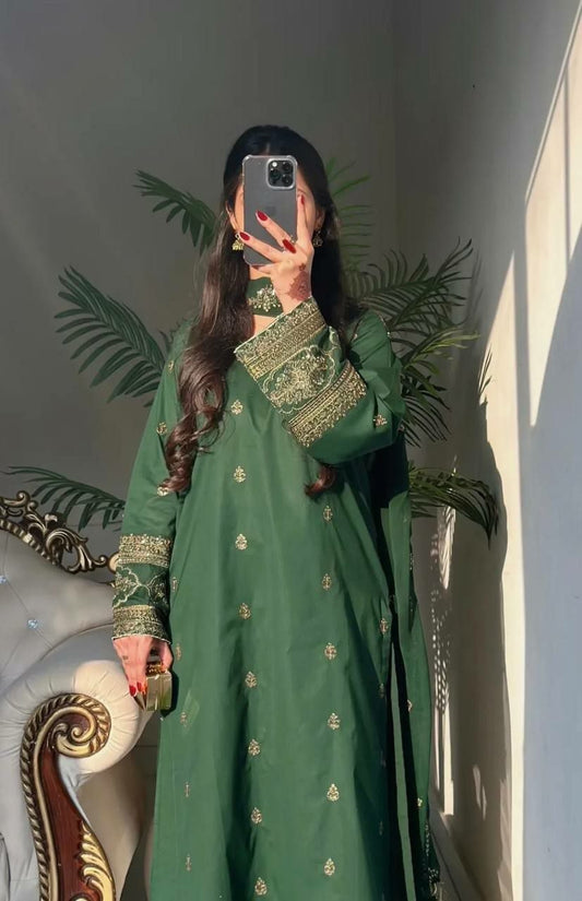 Exquisite Navy Blue Crepe Silk Anarkali Suit with Sequin Embroidery