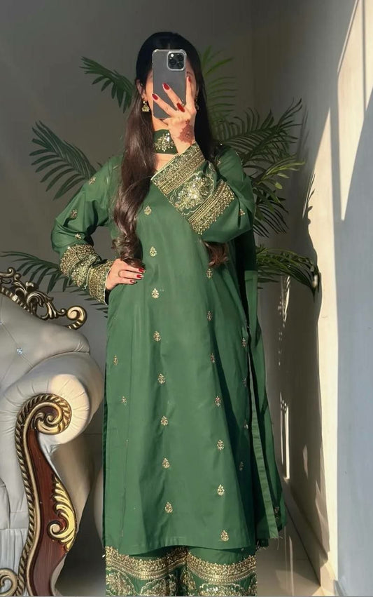 Exquisite Navy Blue Crepe Silk Anarkali Suit with Sequin Embroidery