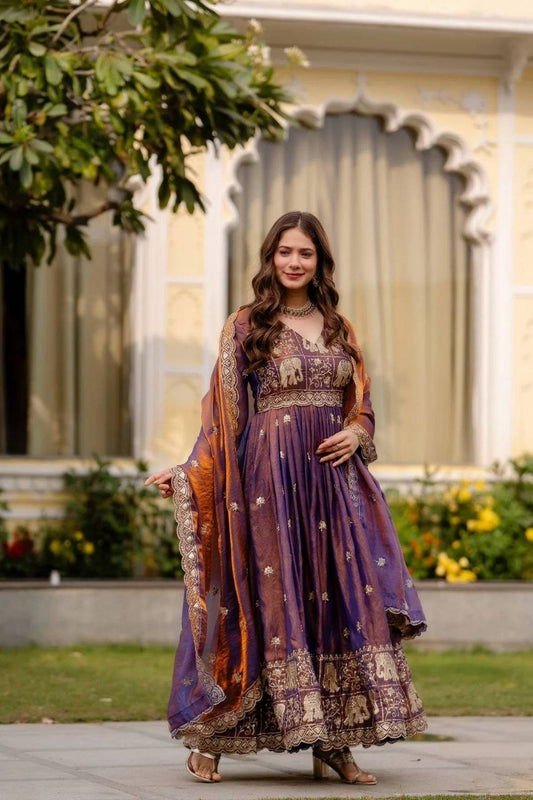 Heavy Fend Silk Anarkali Gowan