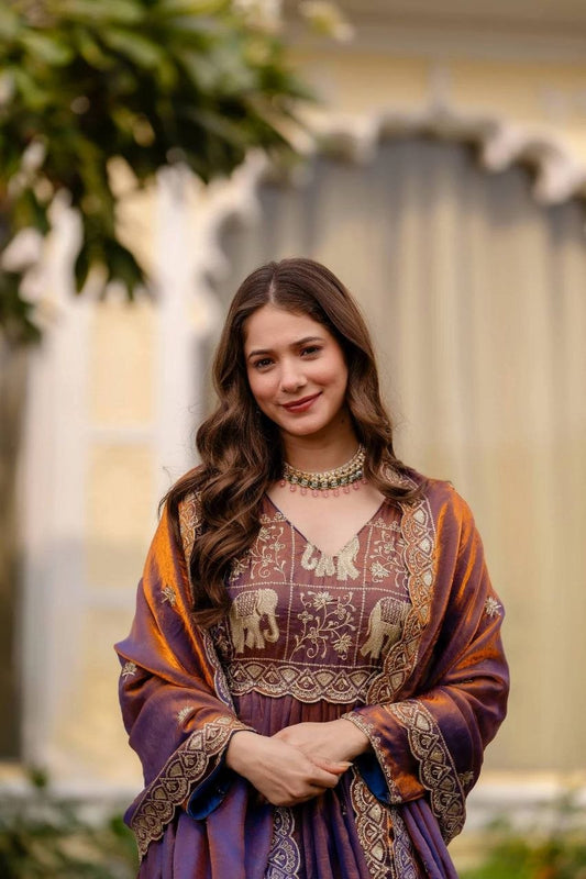 Heavy Fend Silk Anarkali Gowan