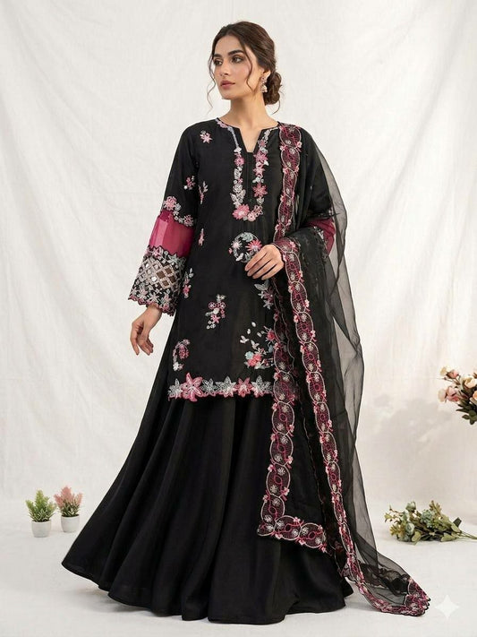 Premium Crepe Silk palazzo Kurti
