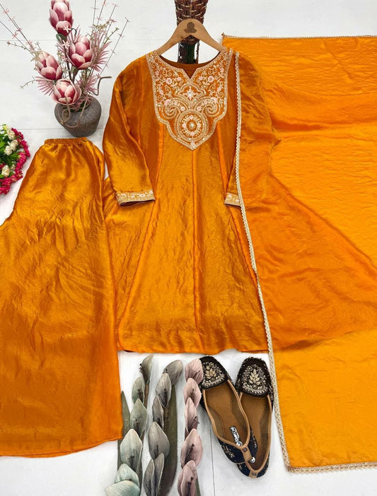 Premium Heavy Fendy Silk Palazzo Kurti