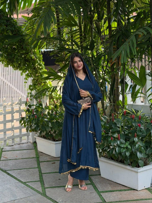 MAL CHANDERI SILK Top Bottom Set Palazzo
