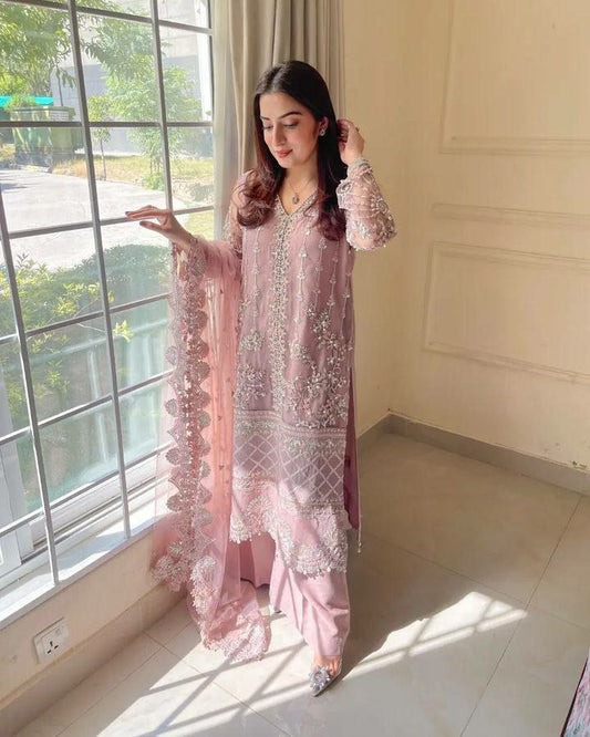 HEAVY SOFT NET Kurti Set Pent