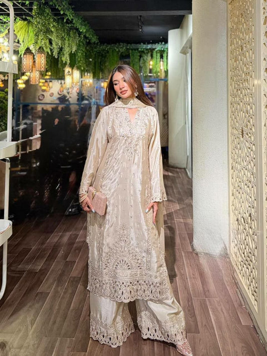 : Hevy Chinon Silk Kurti Set Pent