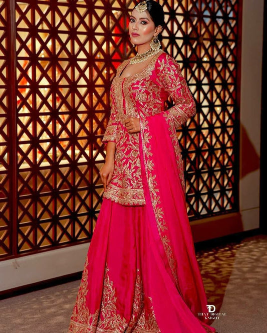 Hevy Chinon Silk Sarara Set Kurti
