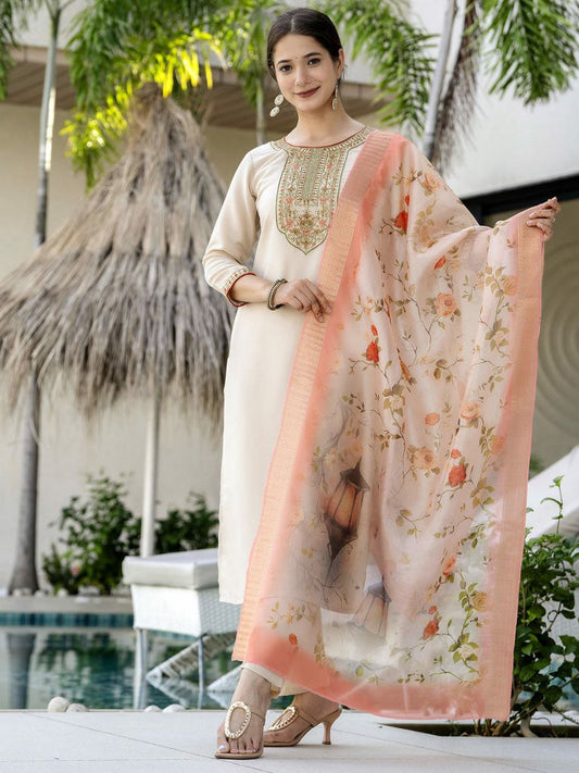 PURE BSY VISCOSE REYON WITH SEQUENCE EMBROIDERED KURTA SET