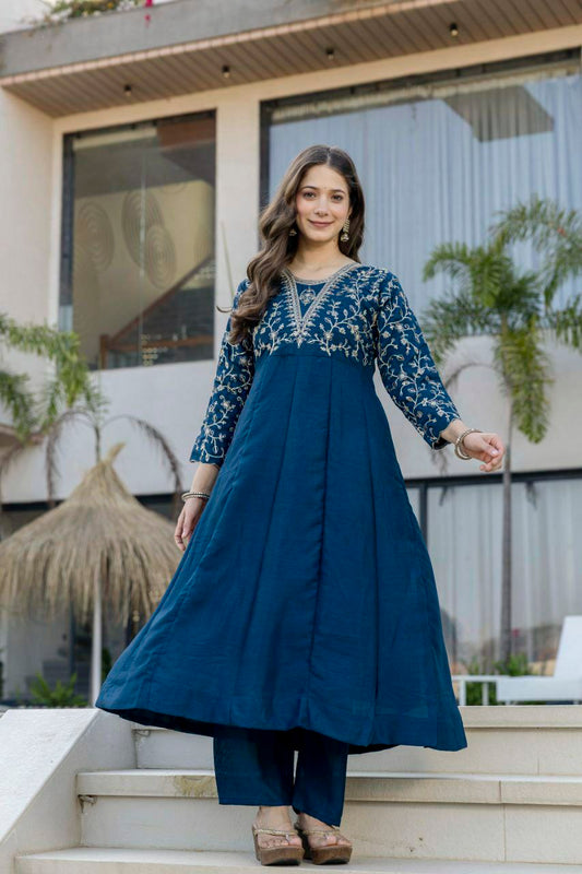 CP VICHITRA SILK WITH SEQUENCE CODING EMBROIDERY WORK