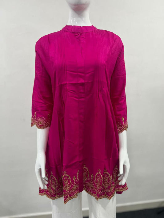 Heavy Rayon With embroidery Cut work