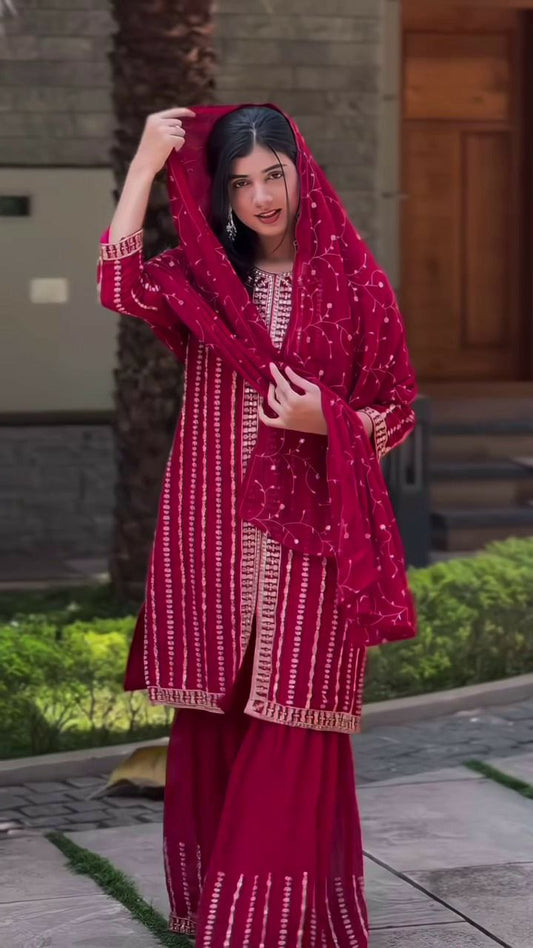 FESTIVAL SPECIAL LUNCHING NEW SHARARA PAIR WITH DUPATTA