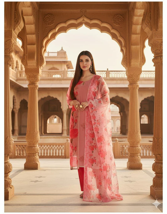 Soft, comfortable, and elegantly detailed with intricate embroidery and floral prints, this outfit is perfect for any festive occasion.