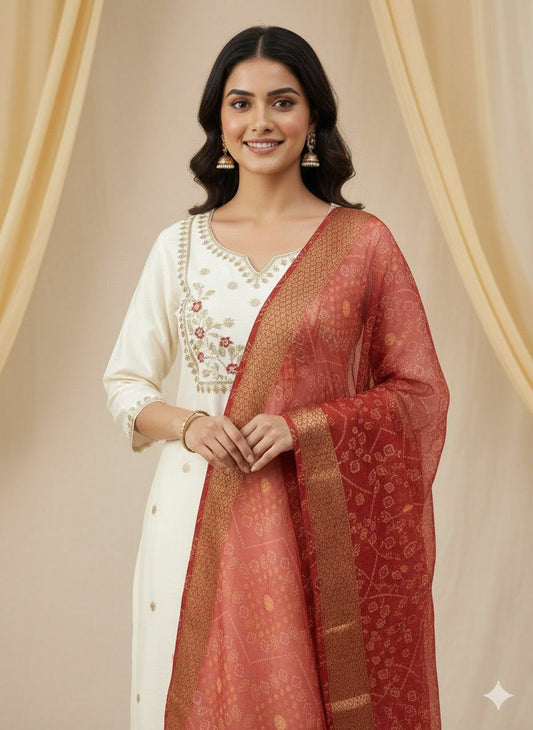 Roman Silk with Beautiful Embroidery With Sequence Work