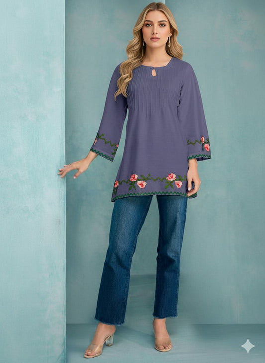 Embroidery Work tops in best3 Color’s