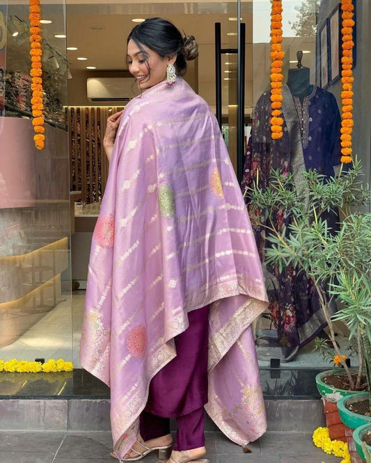 PURE VISCOSE CHANDERI WITH SEQUENCE COADING EMBROIDERY WORK