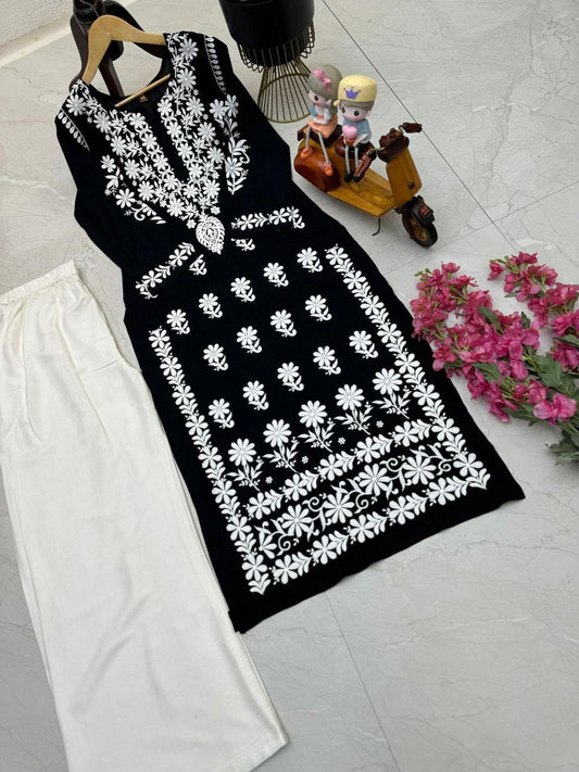 Stlish Black Cotton Kurti For Women