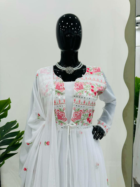 Kurti Pant With Shrug Faux Georgette With New Design Collection