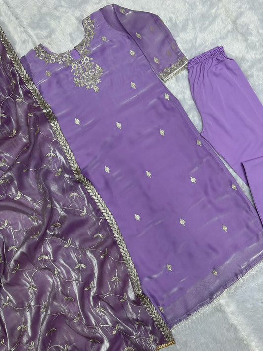 Pure Jimmy Choo Silk And Sleeve With Work And Latkan Kurti