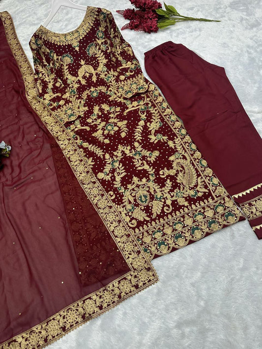 Faux Georgette With Full Sleeve Kurti