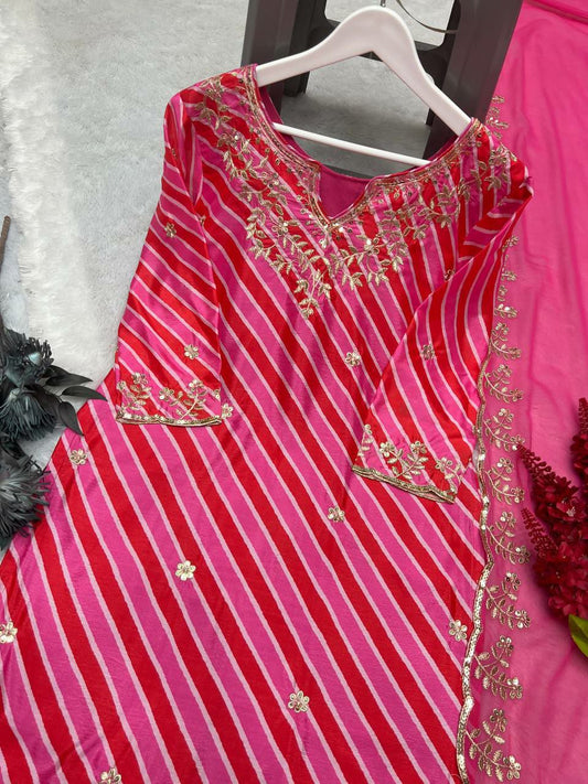 Heavy Chinon Kurti Set For Women For Wedding