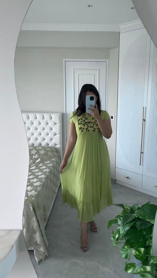 beautiful One Piece maxi for the upcoming season with beautiful Embroidery Gown