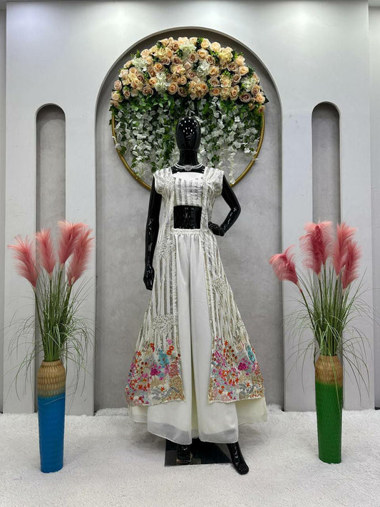 Faux Georgette Thread With Sequence Kurti For Women