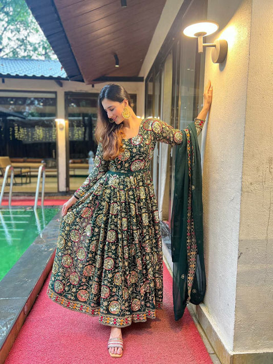 Heavy Fabric Georgette With 5mm Sequence And Embroidery Work Anarkali Dress