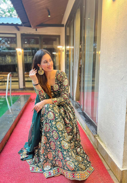 Heavy Fabric Georgette With 5mm Sequence And Embroidery Work Anarkali Dress