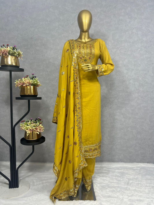 HALDI CEREMONY YELLOW KURTI FOR WOMEN