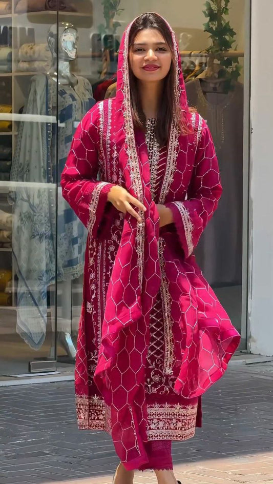 Hevay China With Heavy multi Needle Embroidery 5mm Sequence Work With fancy Less . (Fully Sleeve’s) Long Kurti