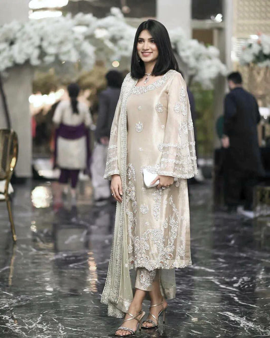 White Jimmy Choo Silk Kurti Pair With Dupatta