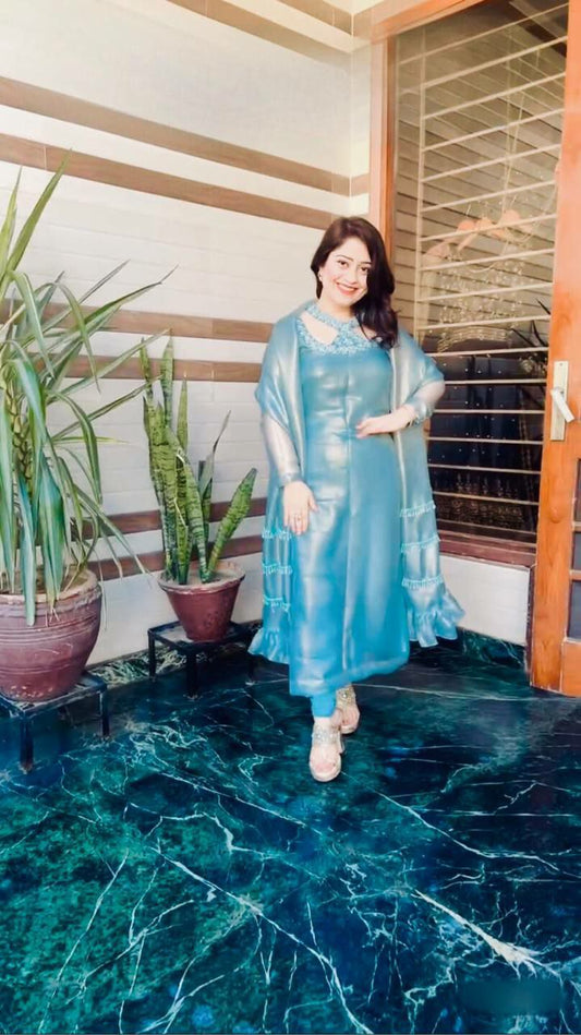 Stliysh Neck Kurti In Jimmy Choo Silk For Women