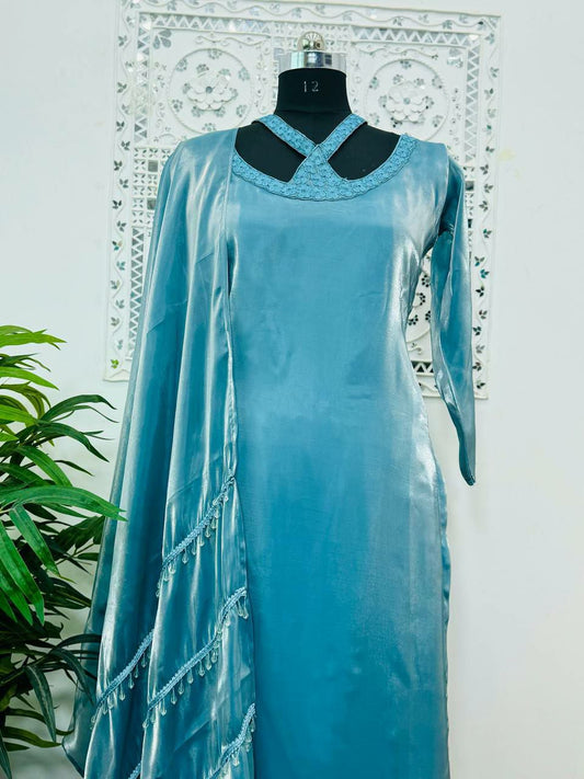 Stliysh Neck Kurti In Jimmy Choo Silk For Women