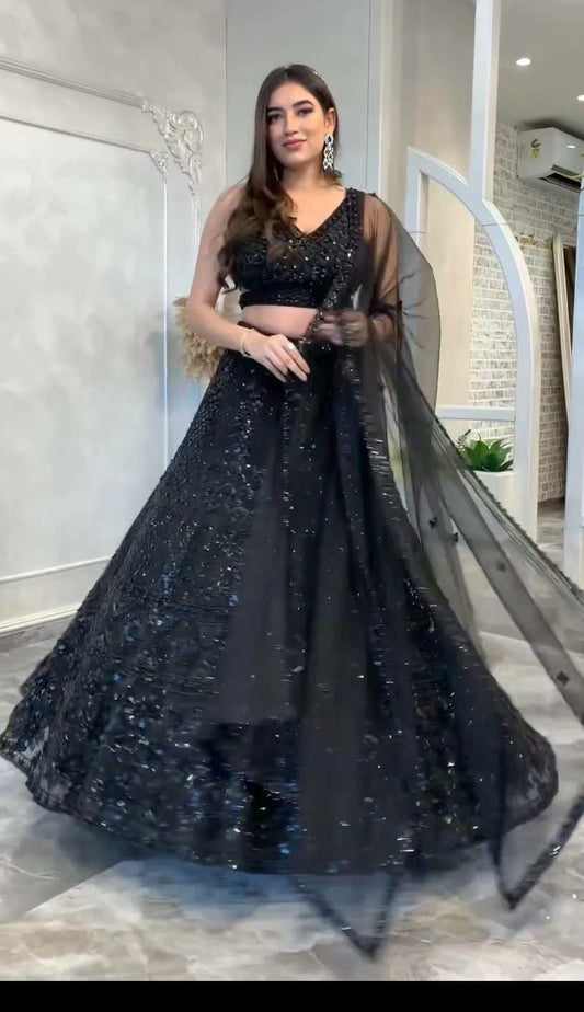Net With Dori & Sequins Work All Over Front & Back Work Belt Given & Can Can Attach Lehenga Choli