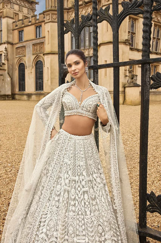 Net With Sequins , Dori & Thread Work With Pearl Border Work & Can Can Attach Lehenga Choli