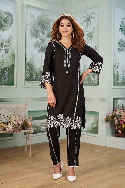 REYON AND EMBROIDERY WORK WITH CUT WORK AND LATKAN WORK WITH GPO LACE WORK DRESS