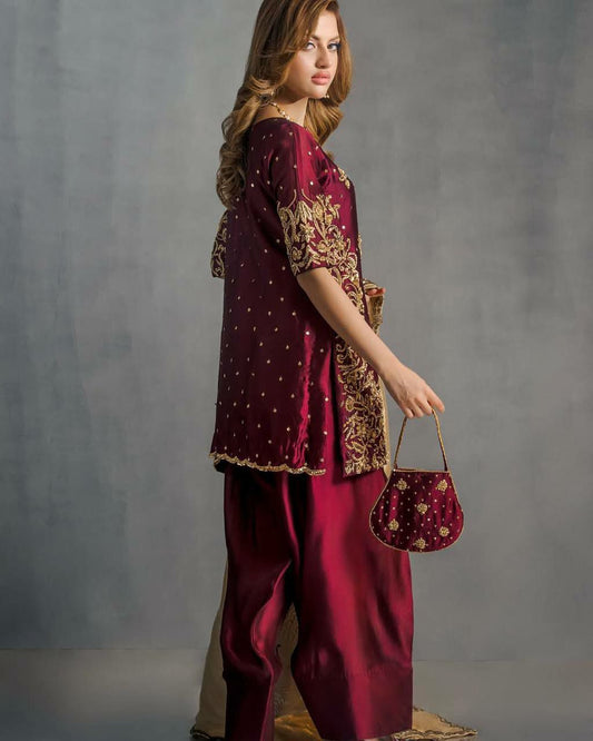 MOSS SATIN WITH SEQUANCE EMBROIDERY WORK SALWAAR SUIT 
