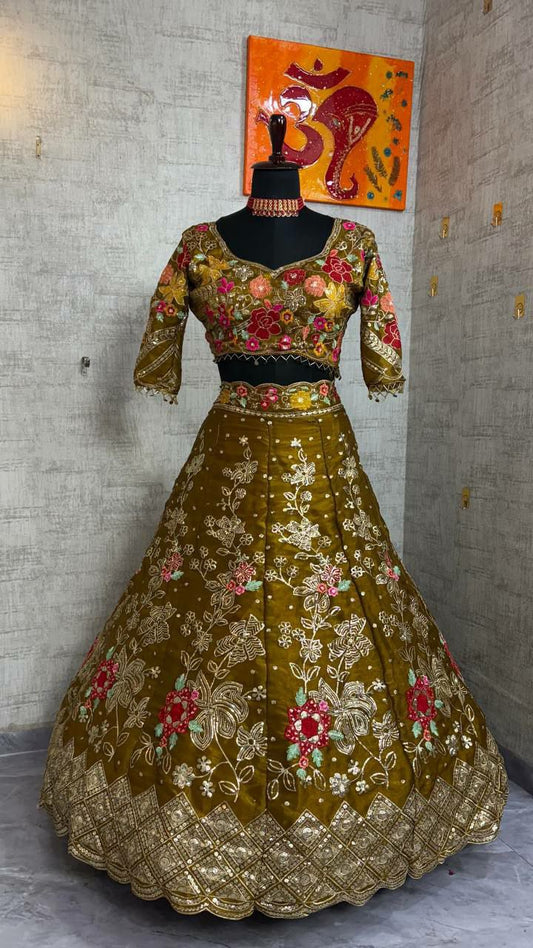 Jimmy Chu With Embroidery Sequins Work With Cancan & Canvas Patta Lehenga Choli