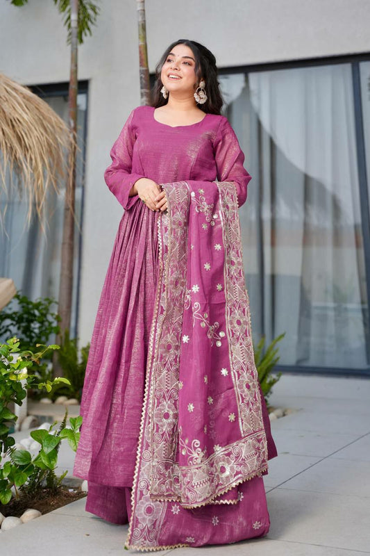 Gold Crazy And Embroidery Siquence Work And Less Work With Paid And Zipper Sharara Dress