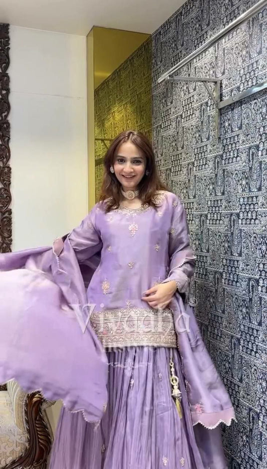 Jimmy Choo Silk With Heavy Micro Cotton And Heavy Embroidery Sequence Work With Lace Border Lehenga