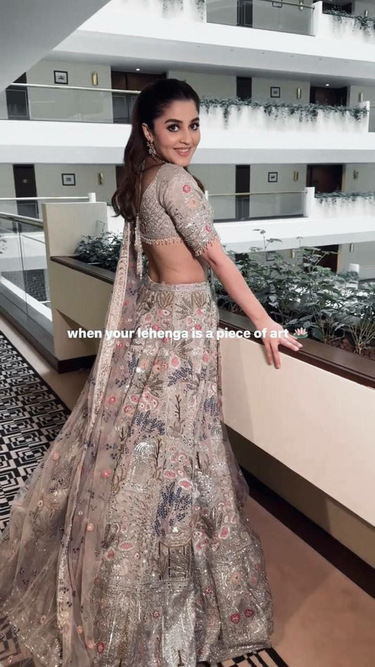 Kasturi Silk With Thread , Sequins & Dori Work With Tassels Border Blouse & Can Can Attach Lehenga Choli