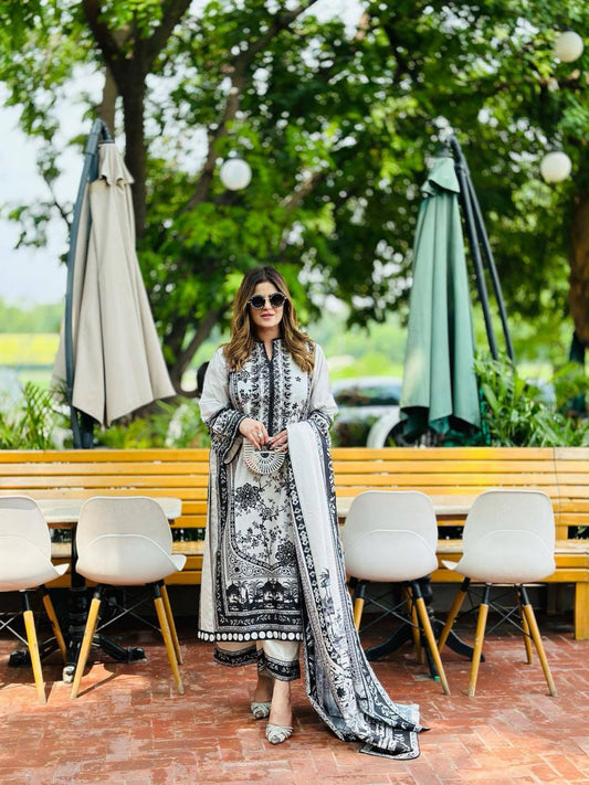 Pure Malay Satin With Fancy Sleeves With Digital Print With Elastic Palazzo Dress