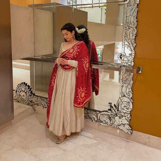 Roman Silk With Lace Border With Fully Flair & Digital Print With Lace Border Dupatta Type Bottom Gown