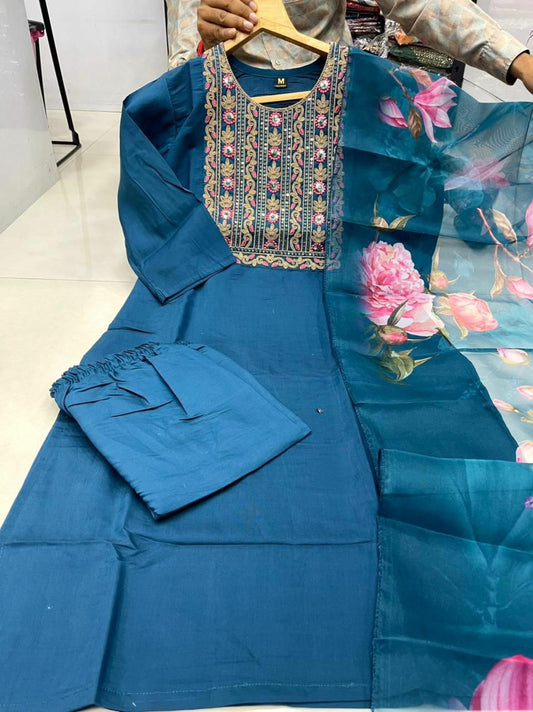 New Designers Kurti Pent Dupatta Set