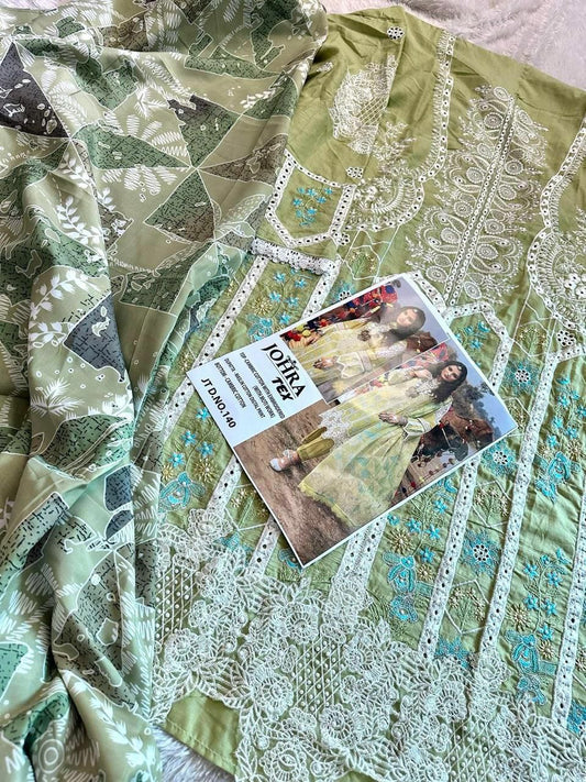 CAMBRIC COTTON WITH HEAVY EMBROIDERY WORK