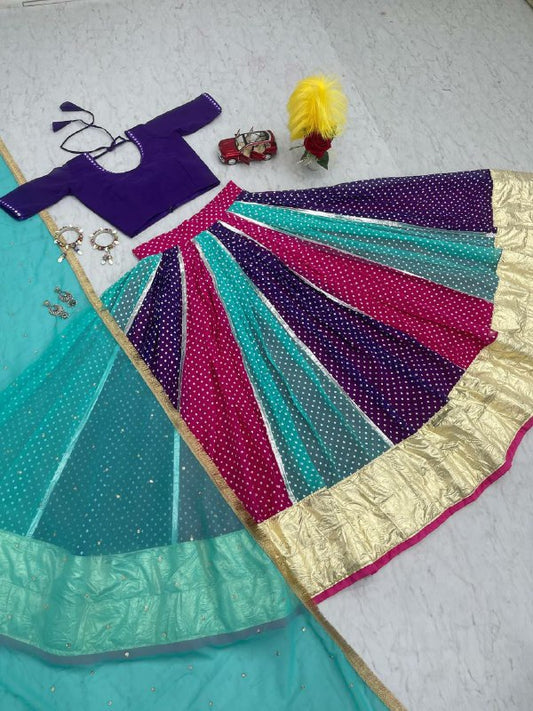 Faux Georgette Micro less Lehenga Choli For Women's