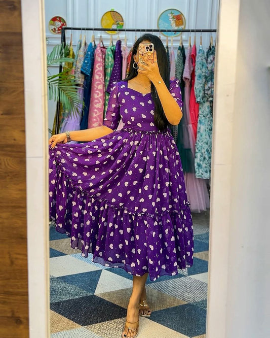 New Arrival Frock Design In Purple And Black
