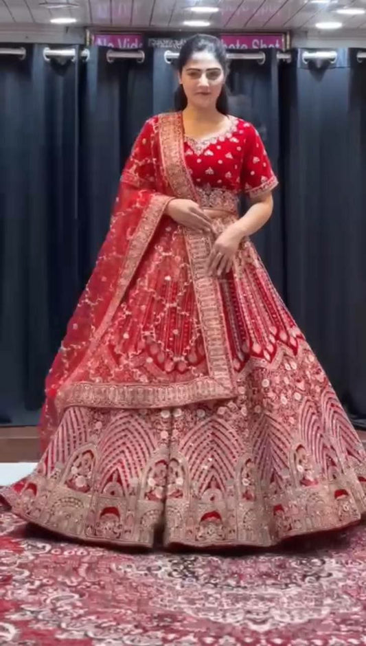 Faux Georgete Lehenga work-Embroidery Sequins Work With Cancan  Canvas Pattas
