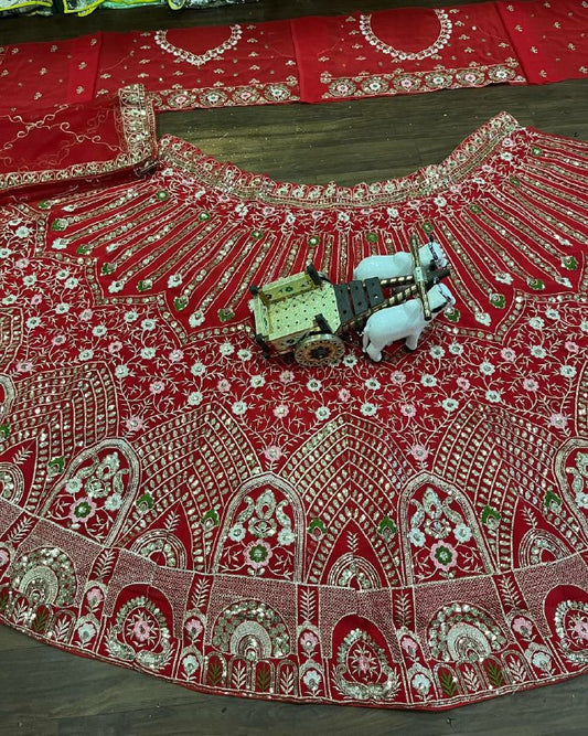 Faux Georgete Lehenga work-Embroidery Sequins Work With Cancan  Canvas Pattas