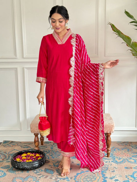 CHANDERI PINK LATEST KURTI FOR WOMEN